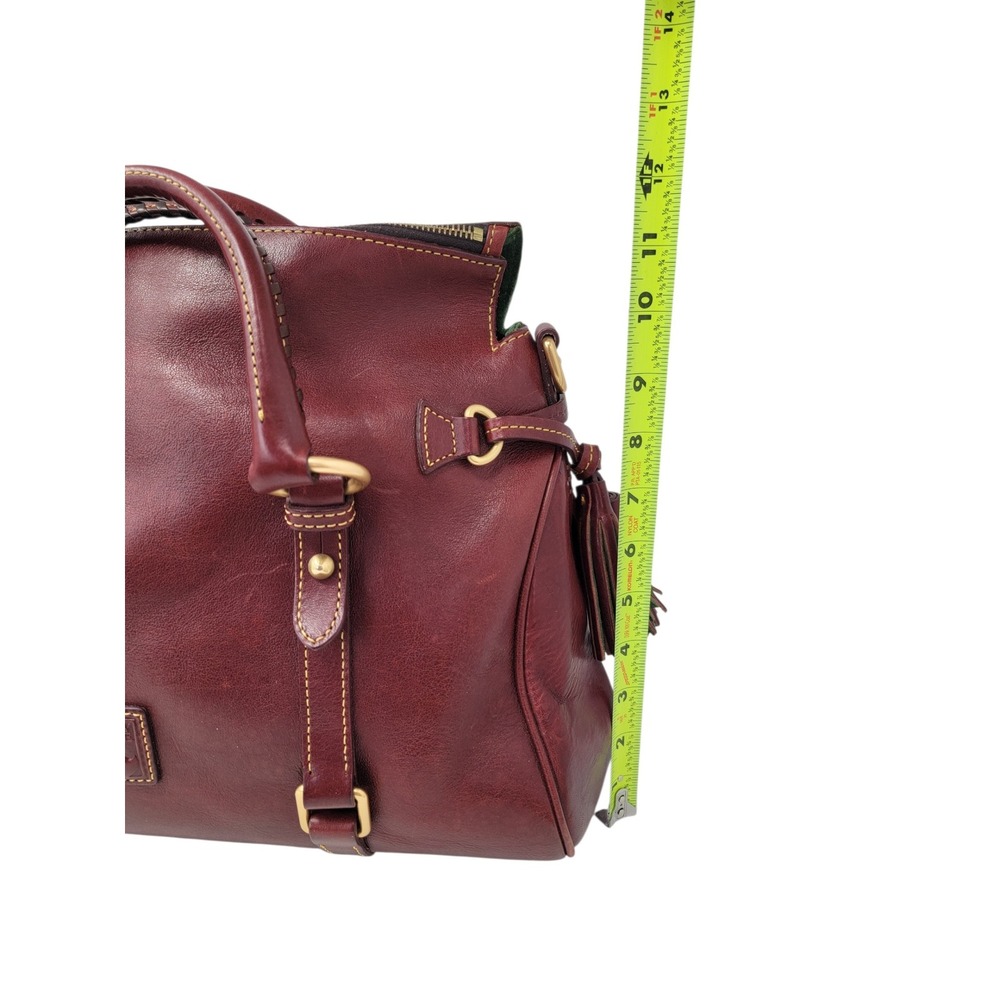 Dooney & Bourke Florentine Satchel Bordeaux Red Vacchetta Leather Tassel Bag - Picture 15 of 15